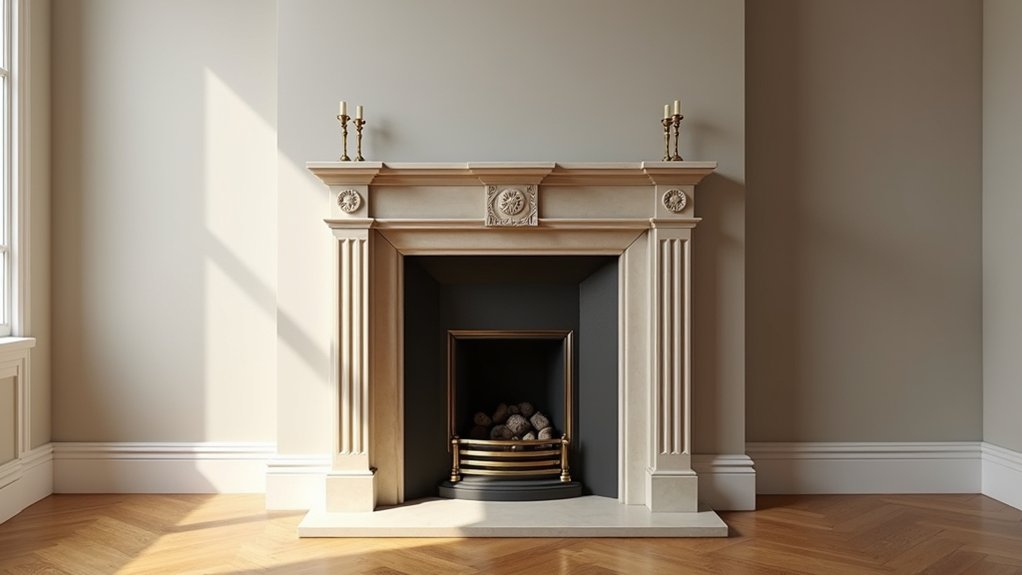 balanced symmetrical of the classical Georgian fireplace design
